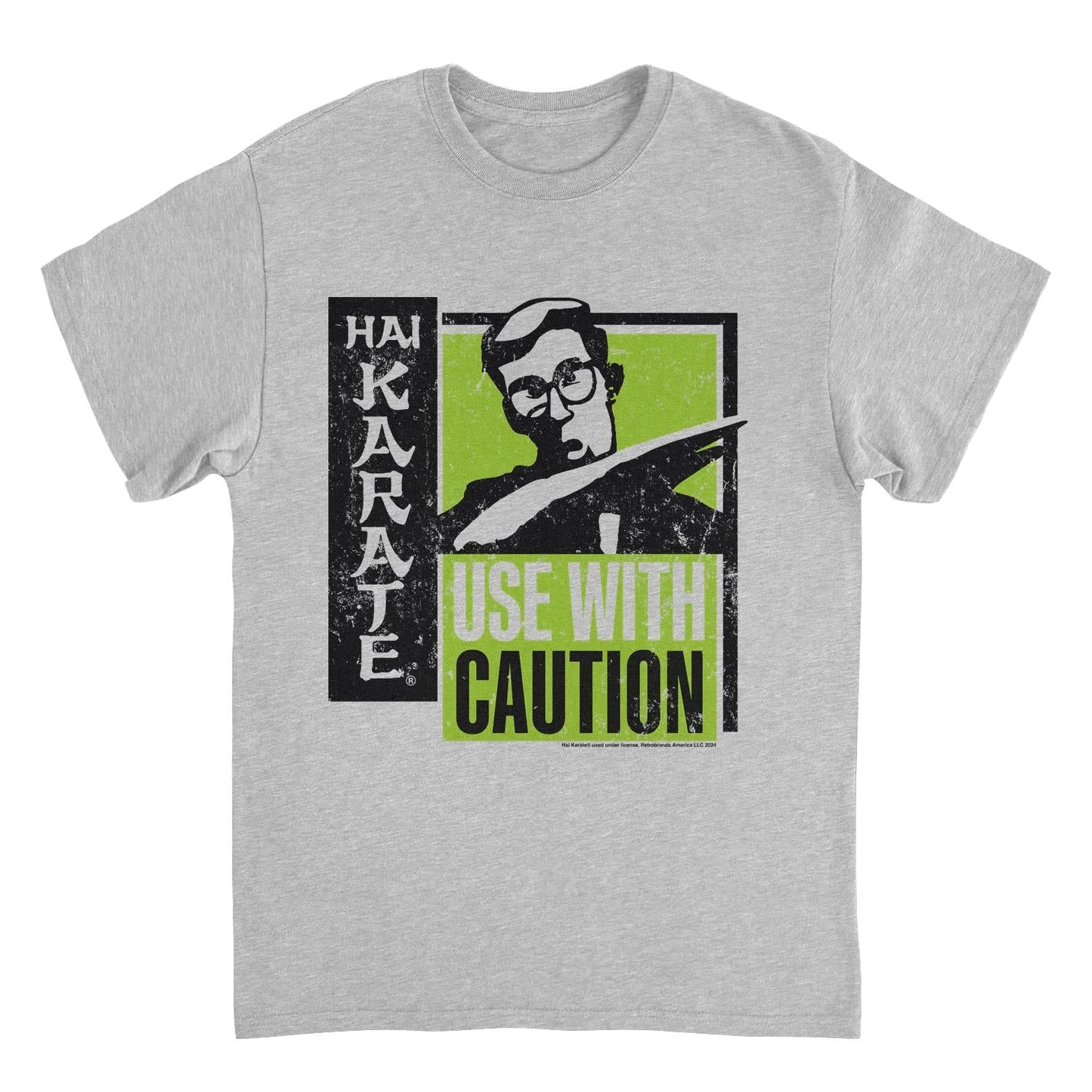 Hai Karate Use With Caution Black and Green Sport Grey Mens T Shirt