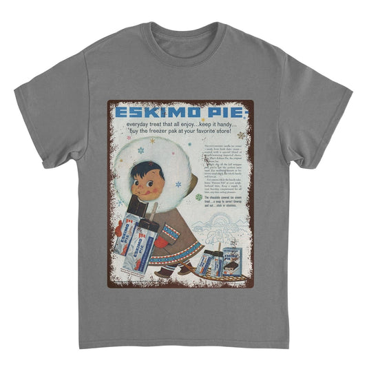 Eskimo Pie Vintage Distressed Cartoon Advert Charcoal Mens T Shirt