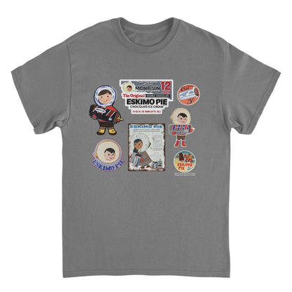 Eskimo Pie Ice Cream Vintage Cartoon Advertisements Charcoal Mens T Shirt