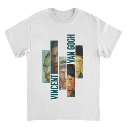 Classic Paintings Vincents Faces White Mens T Shirt