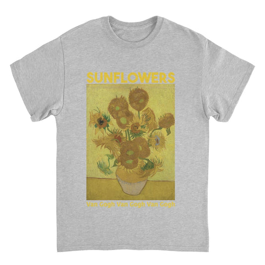 Classic Paintings Van Gogh Sunflowers Sport Grey Mens T Shirt