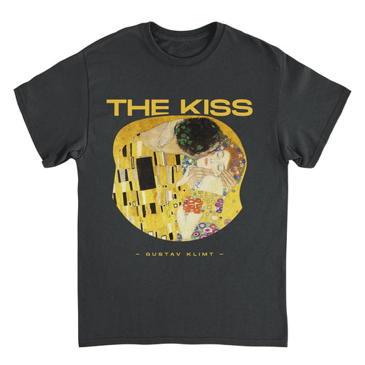 Classic Paintings the Kiss Klimt Black Mens T Shirt