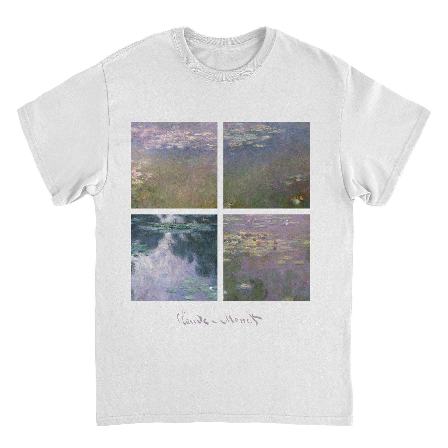 Classic Paintings Water Lilly Collection Monet White Mens T Shirt
