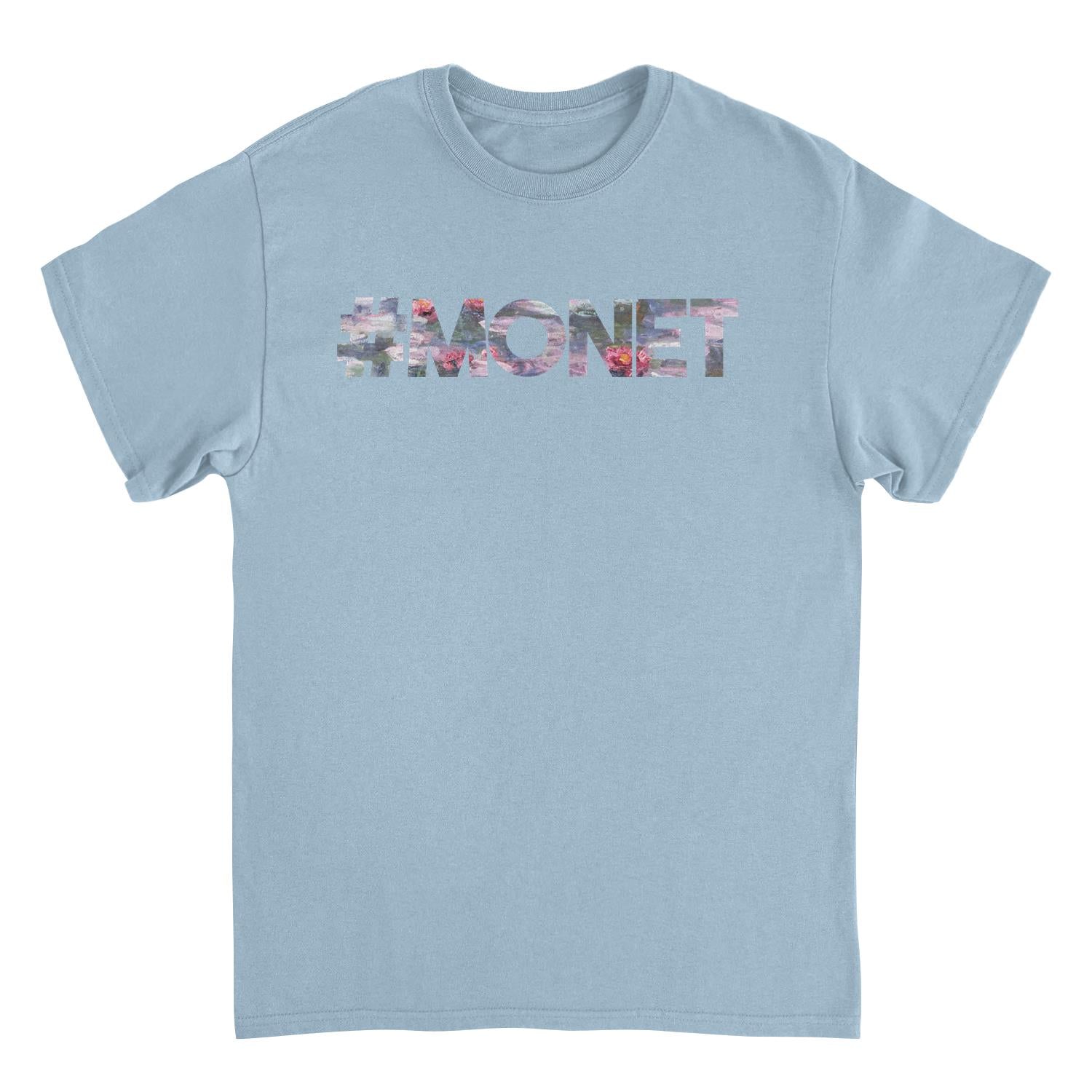 Classic Paintings Hashtag Monet Water Lillies Light Blue Mens T Shirt
