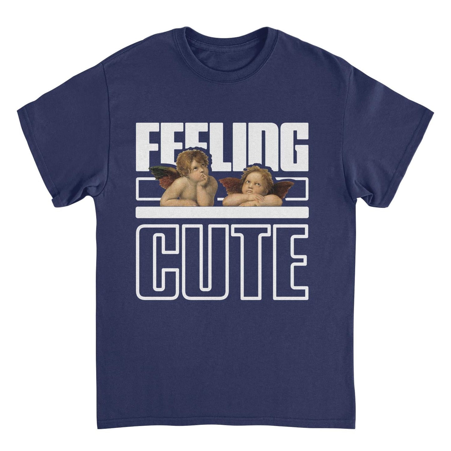 Classic Paintings Cherubs Feeling Cute Raphael Navy Mens T Shirt
