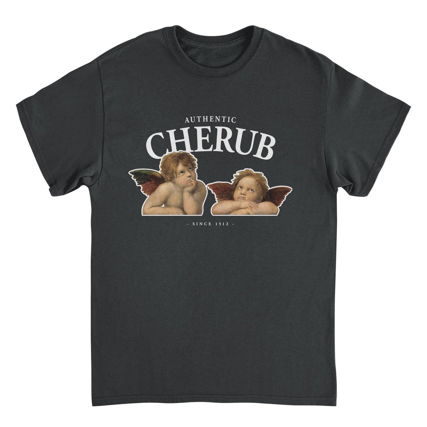 Classic Paintings Authentic Cherub Raphael Black Mens T Shirt