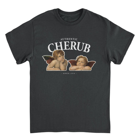 Classic Paintings Authentic Cherub Raphael Black Mens T Shirt