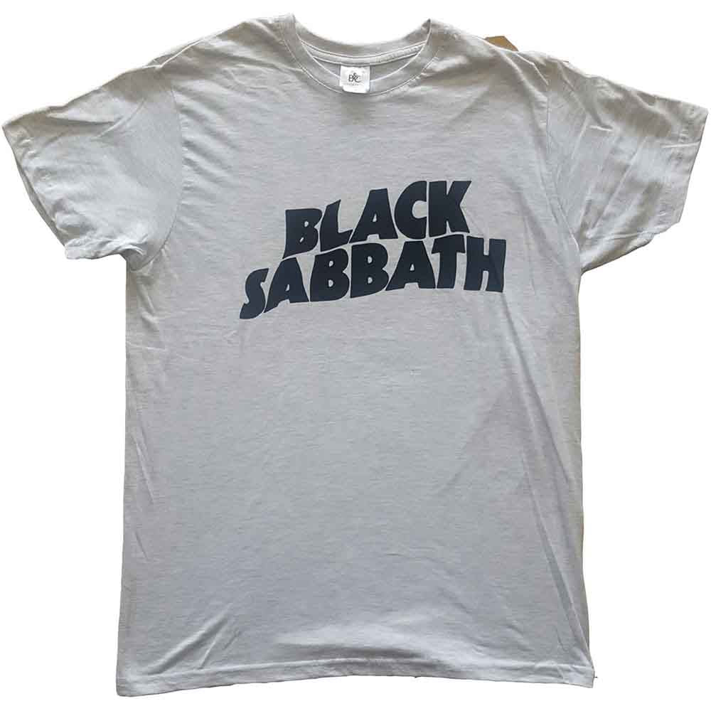 Black Sabbath Black Wavy Logo Mens T Shirt