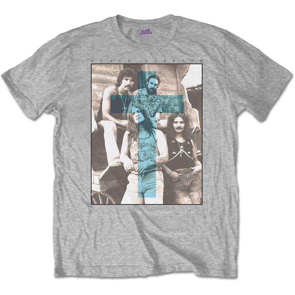 Black Sabbath Blue Cross Mens T Shirt