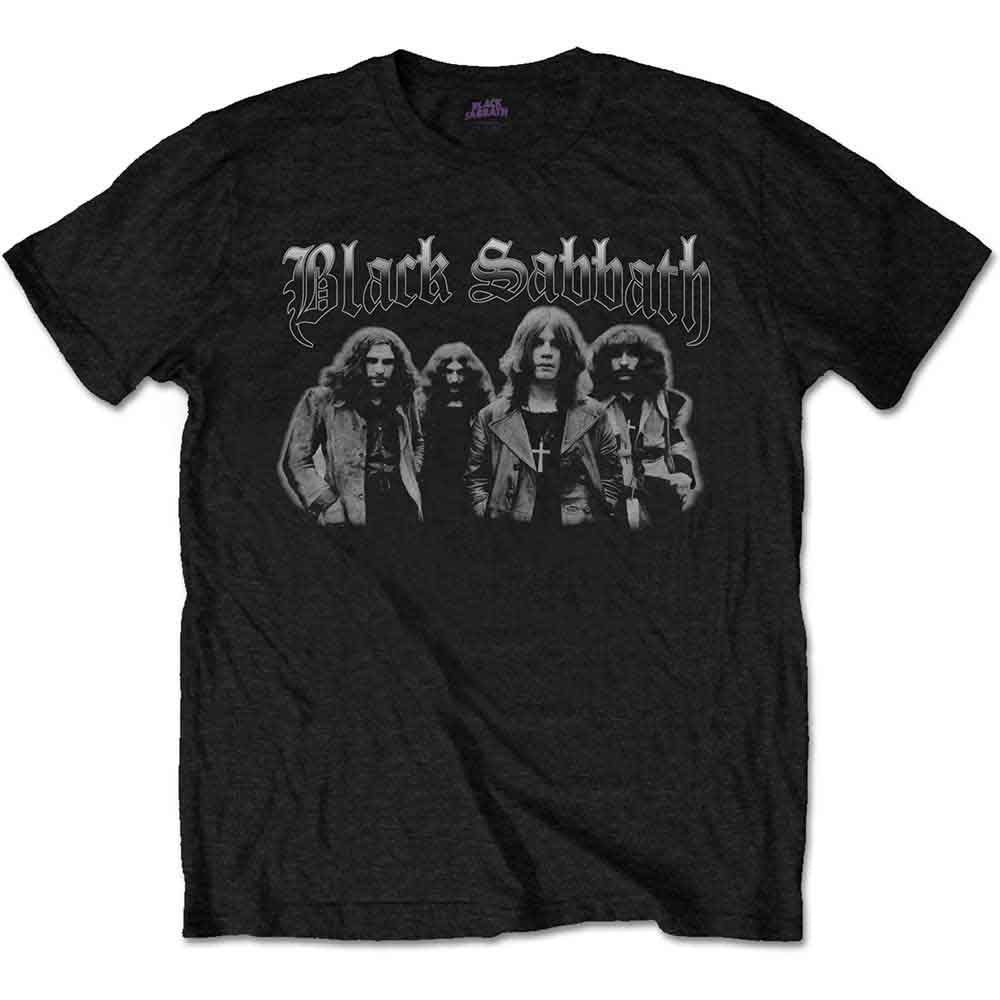 Black Sabbath Greyscale Group Mens T Shirt