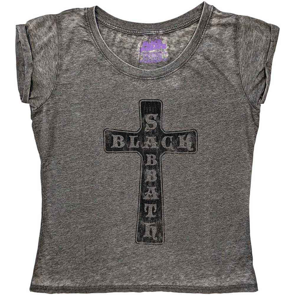 Black Sabbath Vintage Cross Womens T Shirt