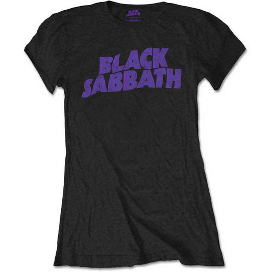 Black Sabbath Wavy Logo Vintage Womens T Shirt