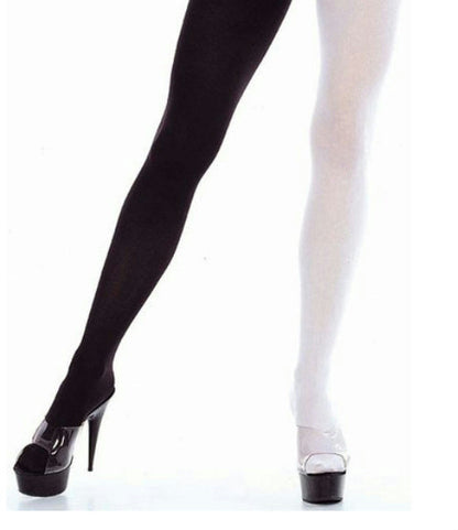 Two-Tone Black and White Seamless Adult Tights