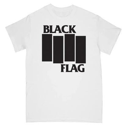 Black Flag Bars Logo Tee SST Records Mens T Shirt White