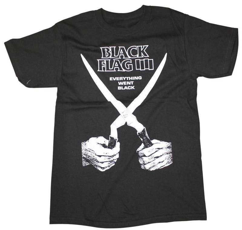 Black Flag Band Everything went Black Album Tee SST Records Mens T Shirt Black