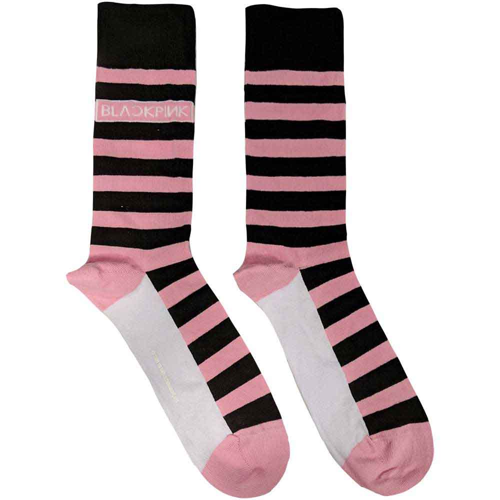 BLACKPINK Stripes & Logo Socks Pink