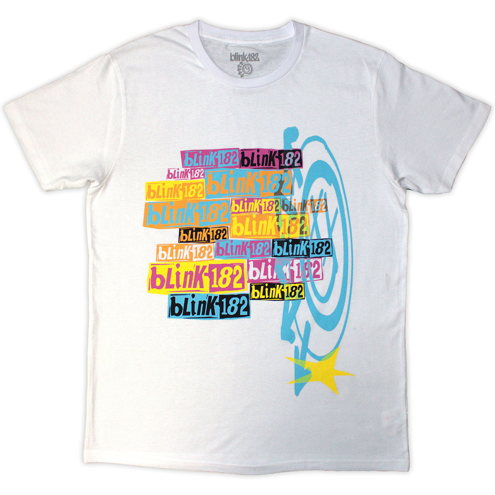 Blink-182 Multi Stacked Logo Mens T Shirt