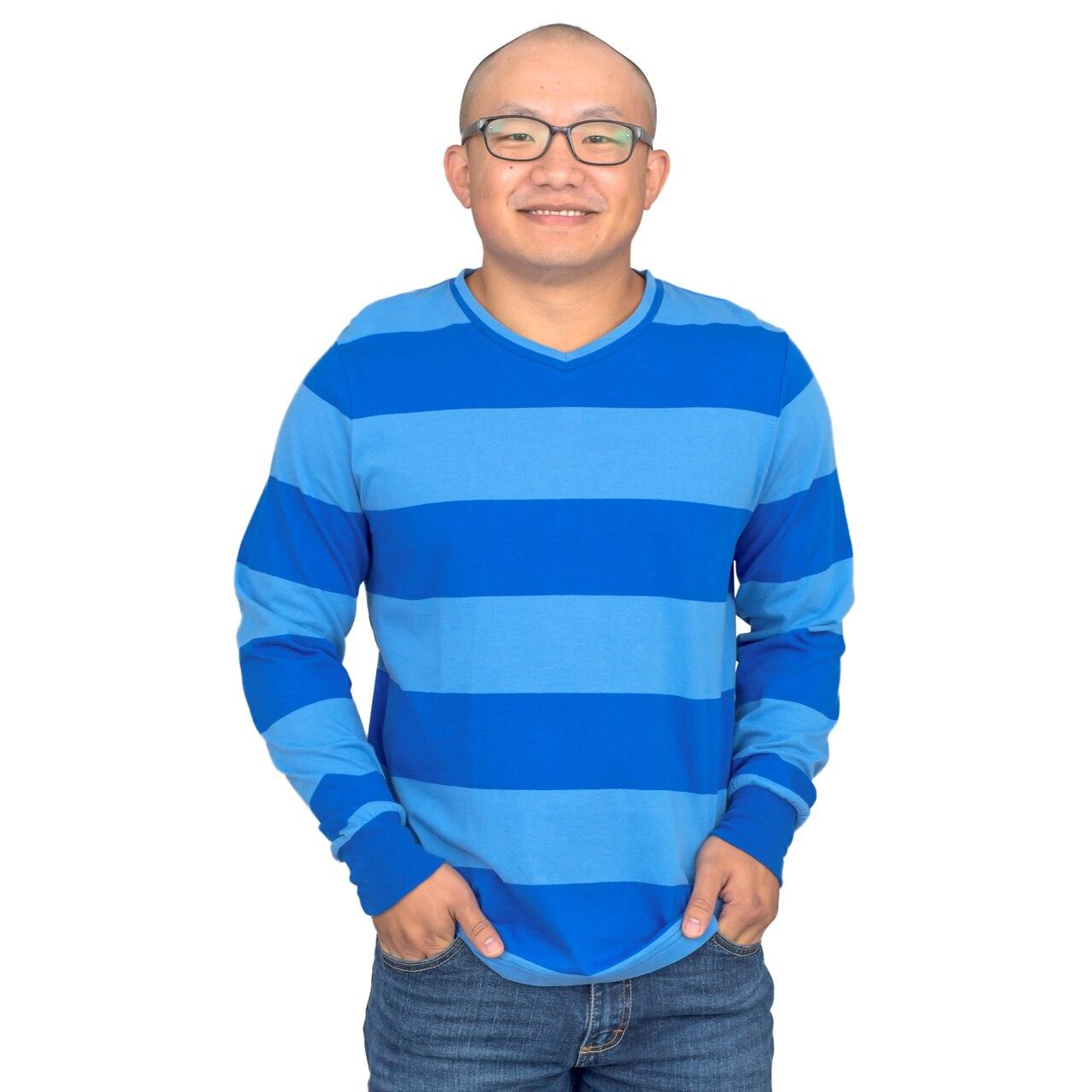 Blue and Detective Halloween Costume  Blue Striped Shirt