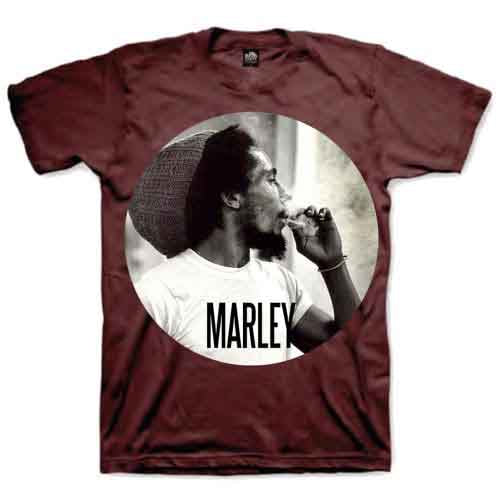 Bob Marley Smokin Circle Mens T Shirt