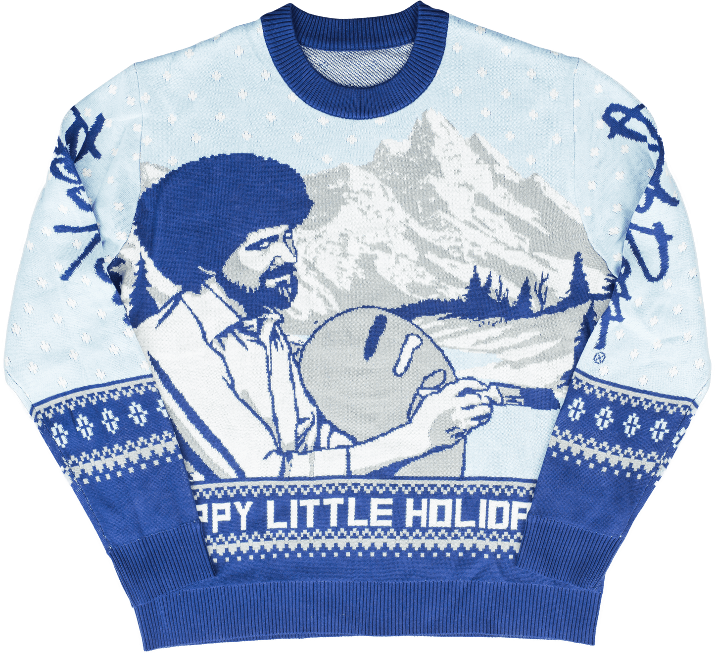 Bob Ross Happy Little Holidays Sweater