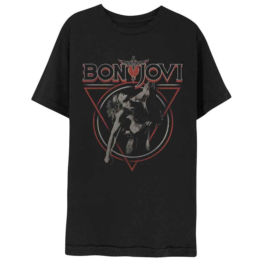 Bon Jovi Triangle Overlap Mens T Shirt