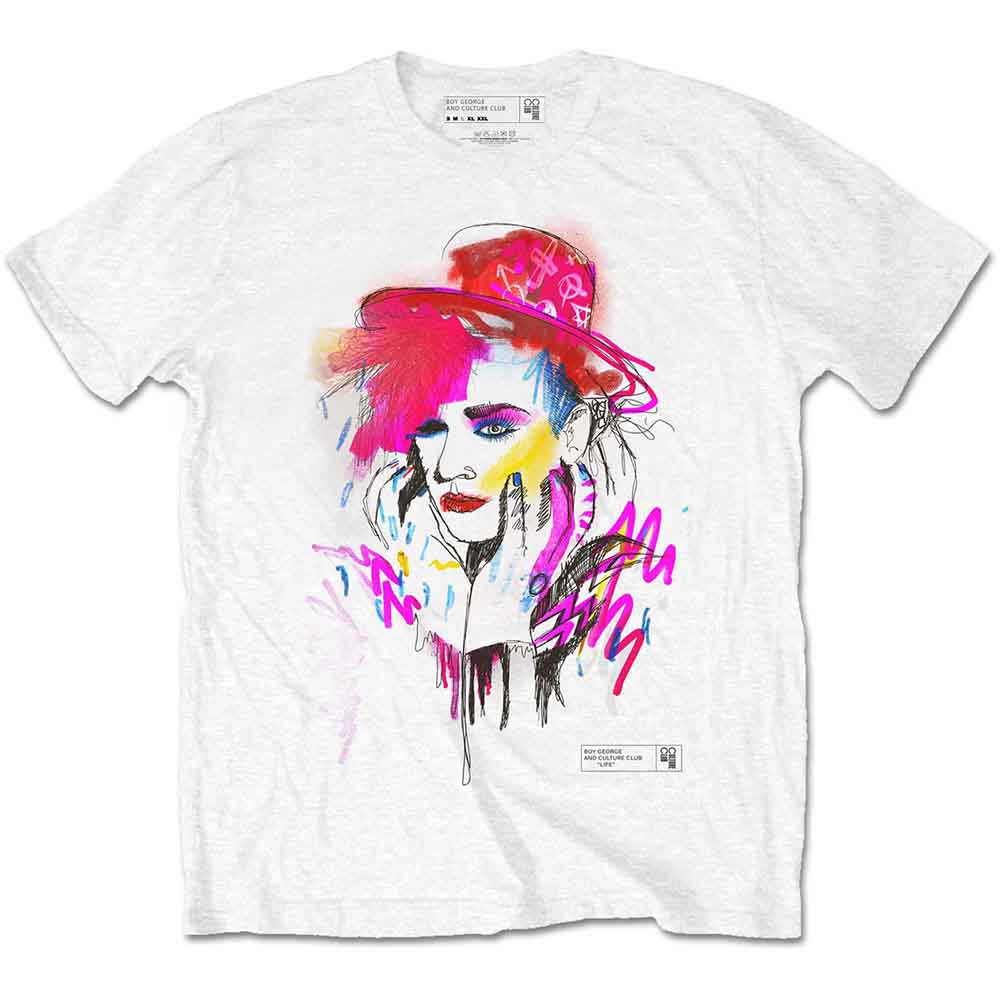 Boy George & Culture Club Drawn Portrait Mens T Shirt