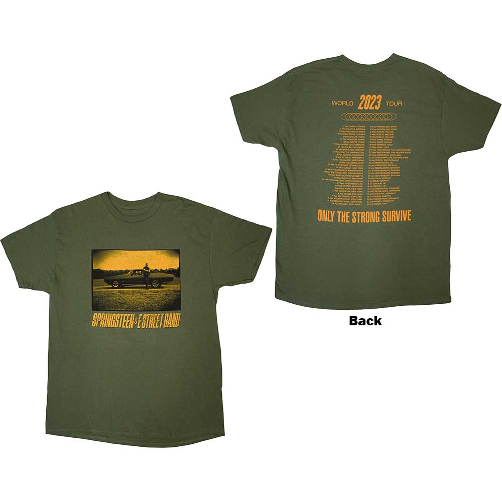 Bruce Springsteen Tour '23 Sepia Car Mens T Shirt