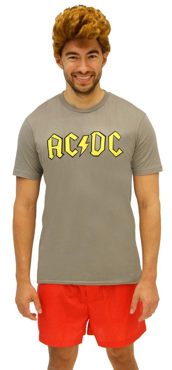 1990s Music TV Cartoon Dude Costume Set AC/DC Shirt