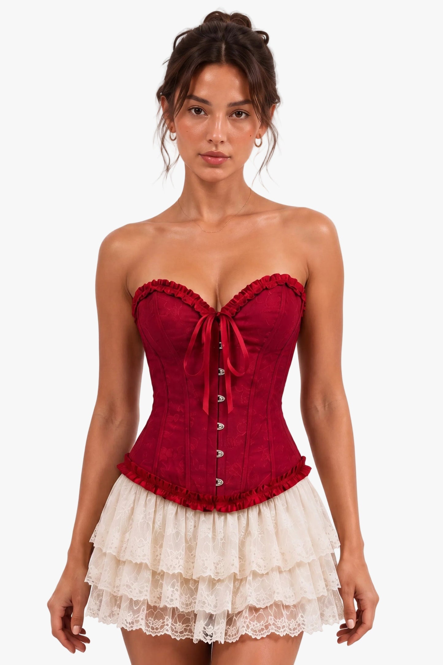 Scarlet Prayer Burgundy Red Corset Womens Halloween Costume