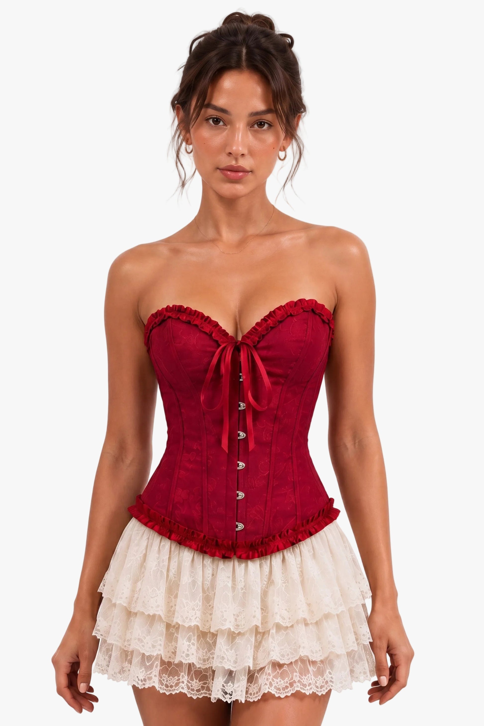 Scarlet Prayer Burgundy Red Corset Womens Halloween Costume