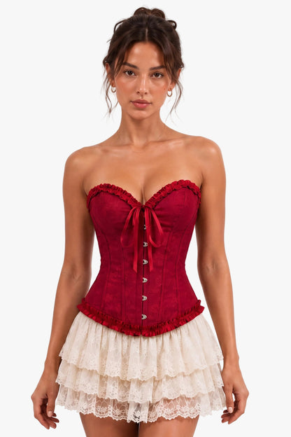 Scarlet Prayer Burgundy Red Corset Womens Halloween Costume