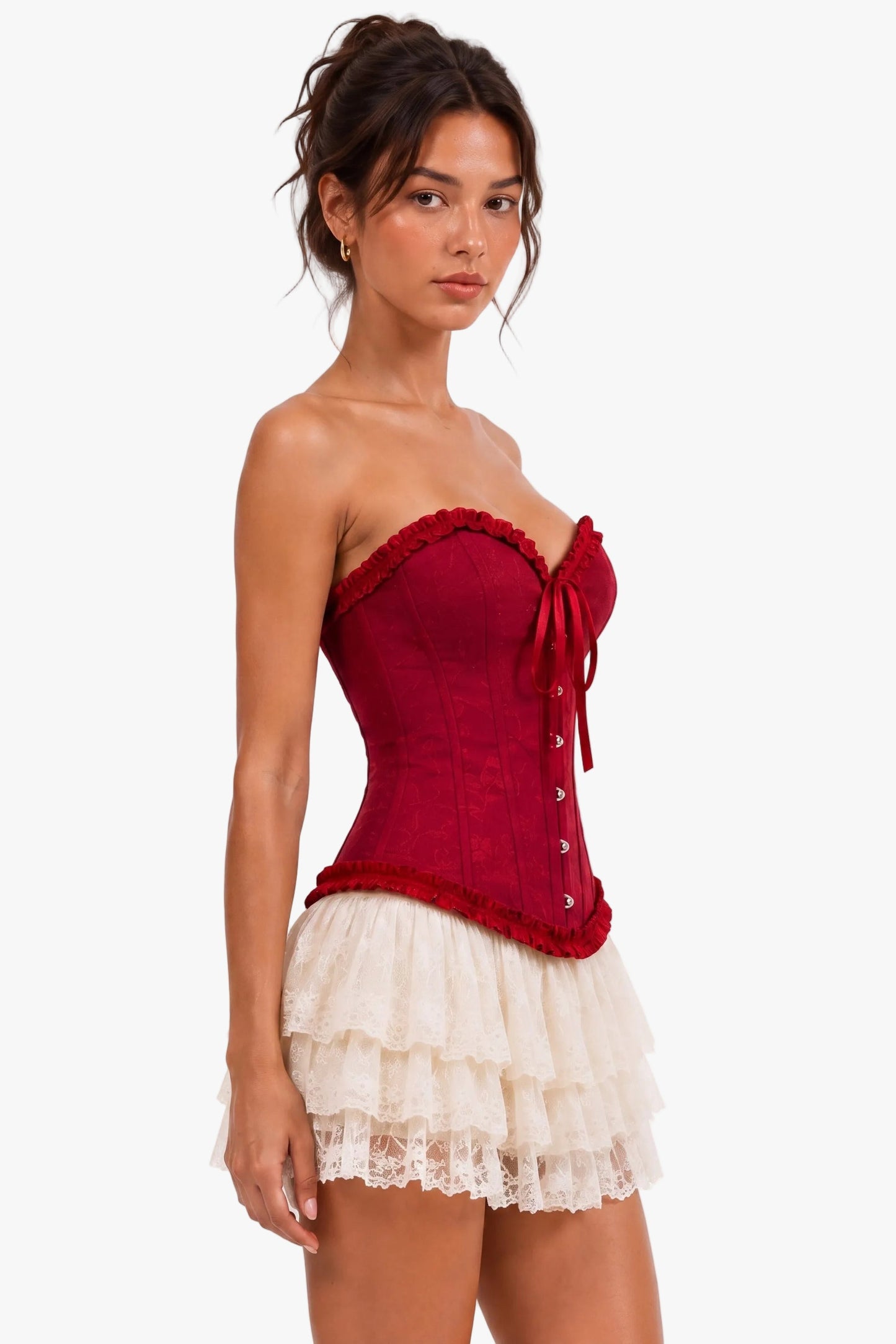Scarlet Prayer Burgundy Red Corset Womens Halloween Costume