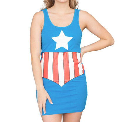 Captain America Blue Tunic Tank Dress
