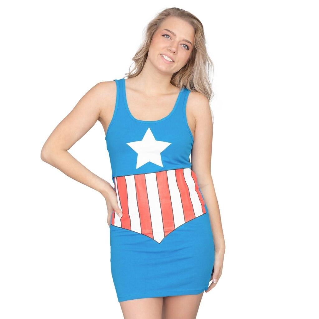 Captain America Blue Tunic Tank Dress