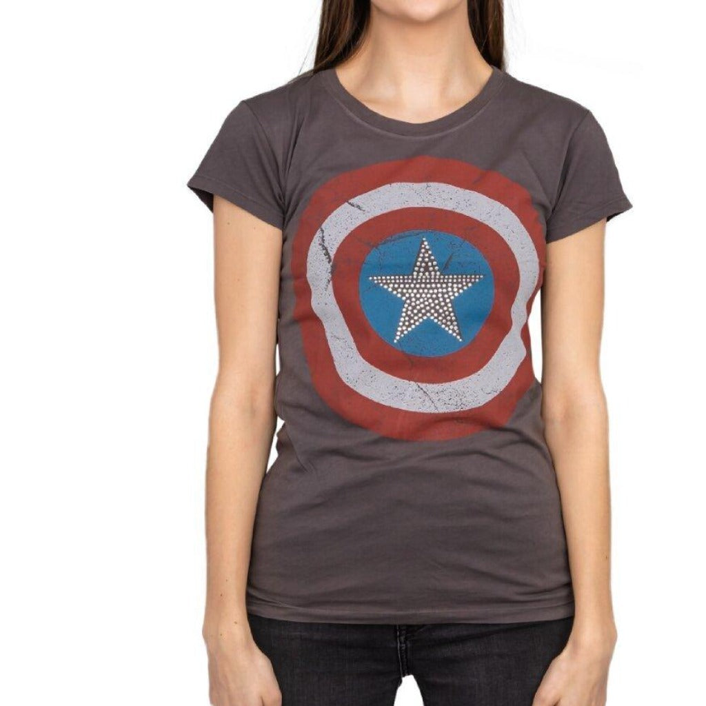 Captain America Studded Star Juniors T Shirt