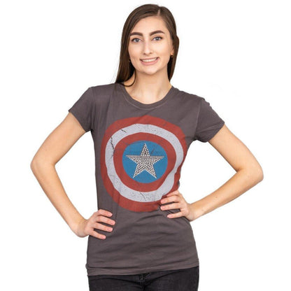 Captain America Studded Star Juniors T Shirt