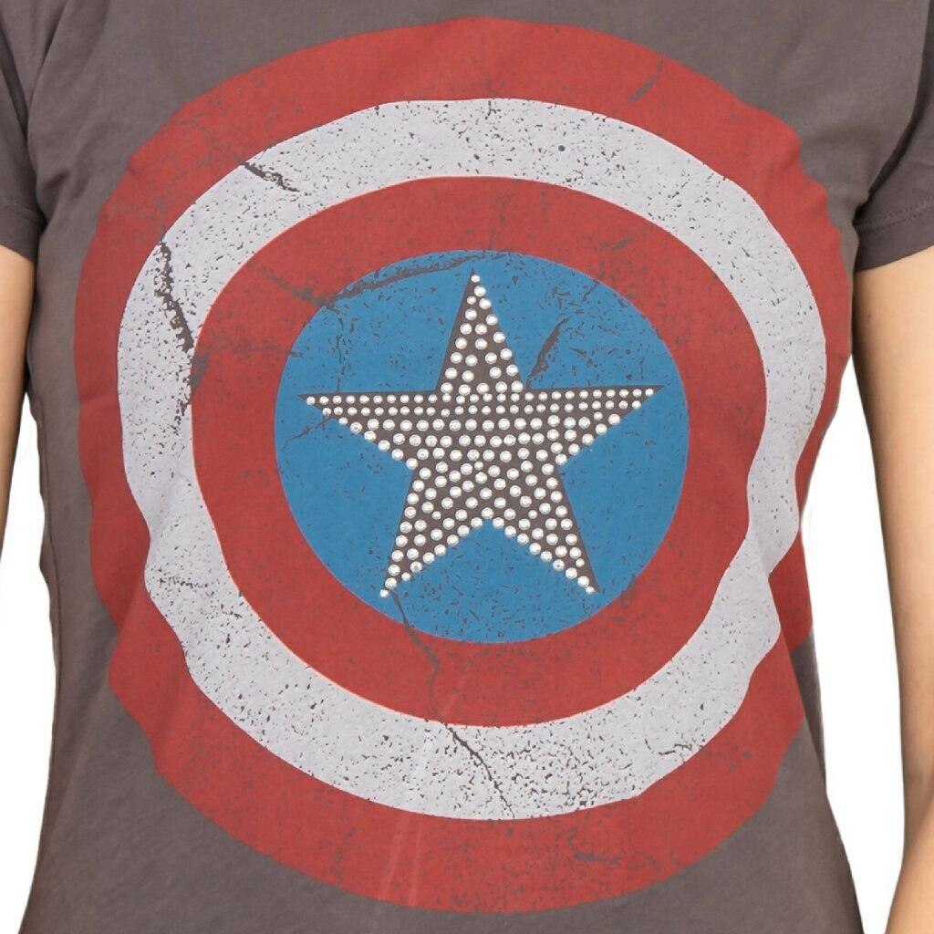 Captain America Studded Star Juniors T Shirt