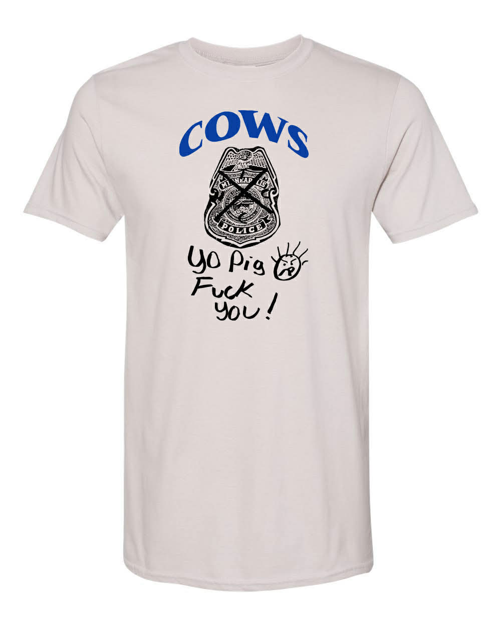 Cows "Yo Pigs" Mens T Shirt Silver