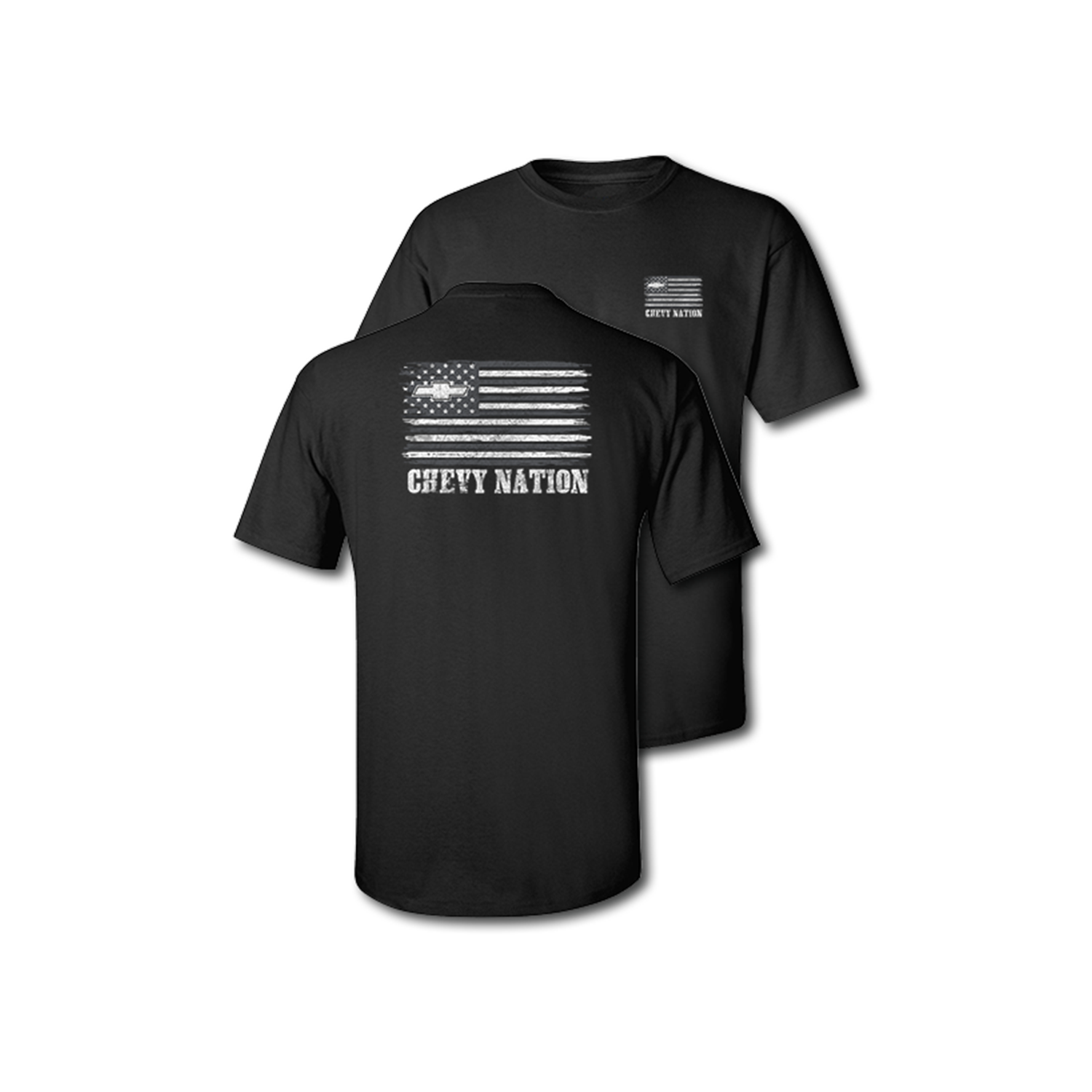 Chevrolet "Chevy Nation Flag" Mens T Shirt Black
