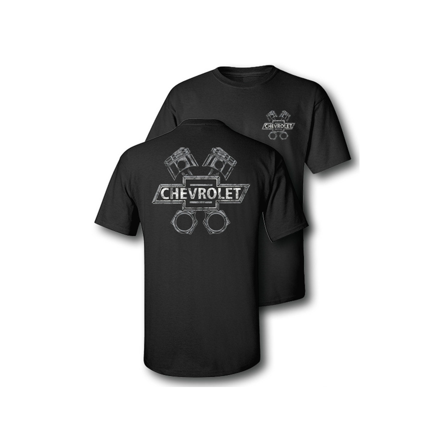 Chevrolet "Pistons" Mens T Shirt Black