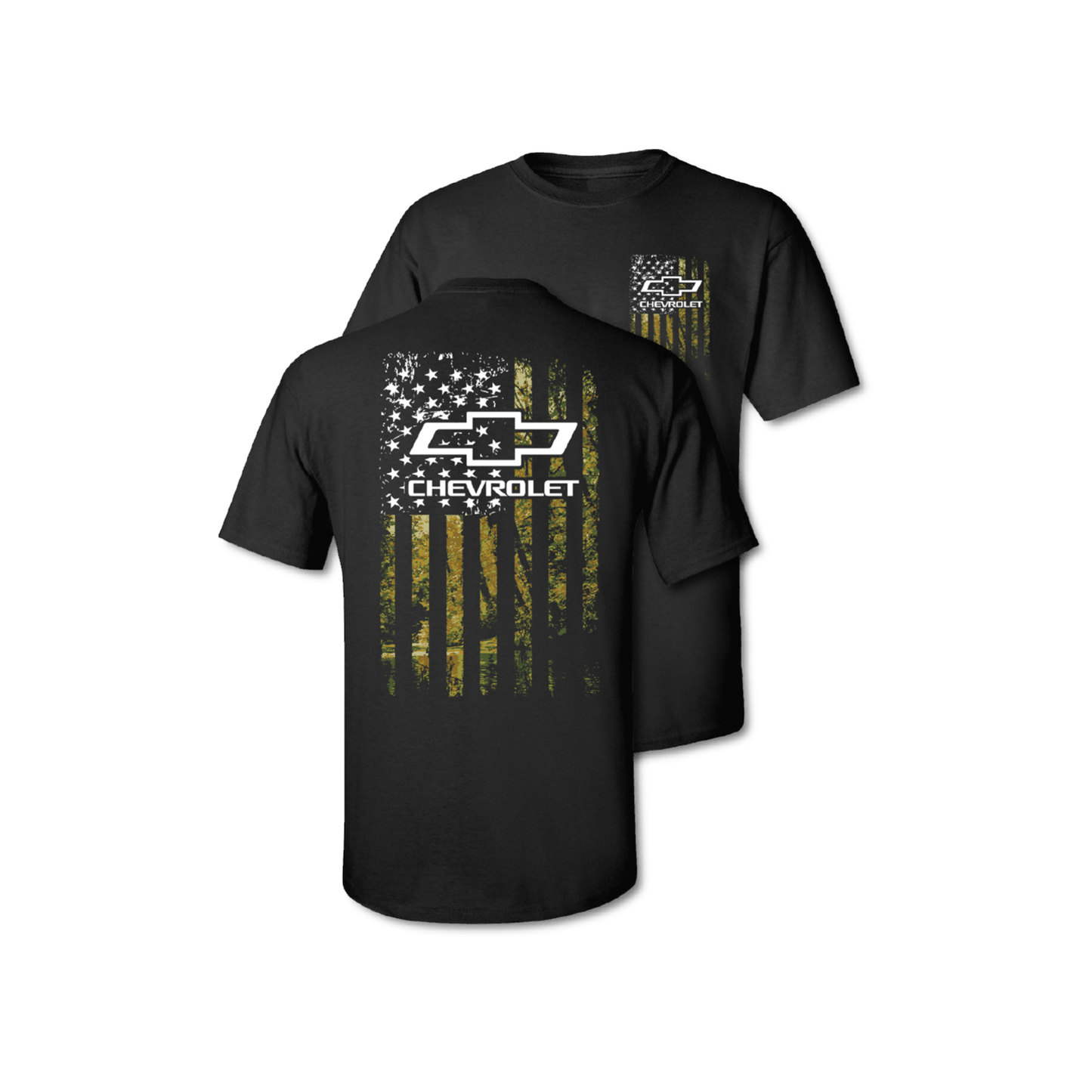 Chevrolet "Camo Flag" Mens T Shirt Black
