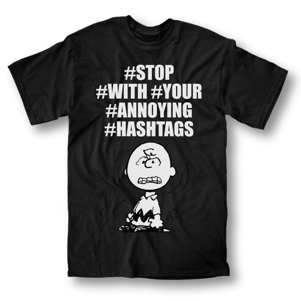 Charlie Brown #Hashtags T Shirt Tee