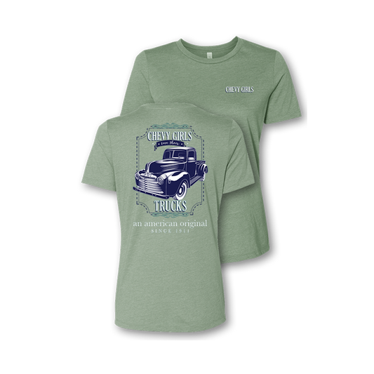Chevy Trucks "Chevy Girls" Ladies Womens T Shirt Green