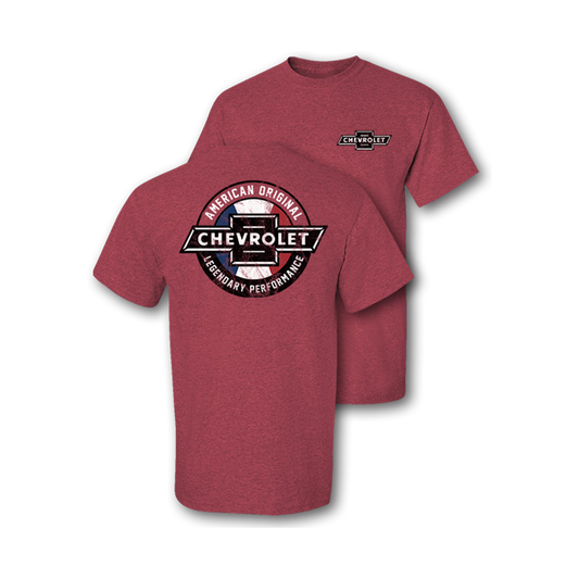Chevrolet "Legendary Performance" Mens T Shirt Red
