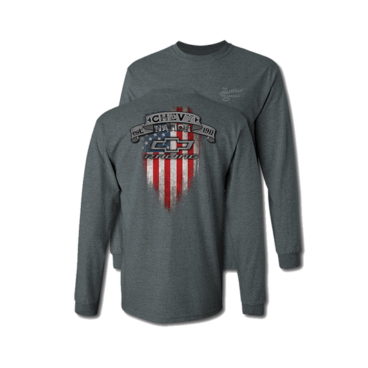 Chevrolet "Chevy Nation" Mens Long Sleeve T Shirt Grey