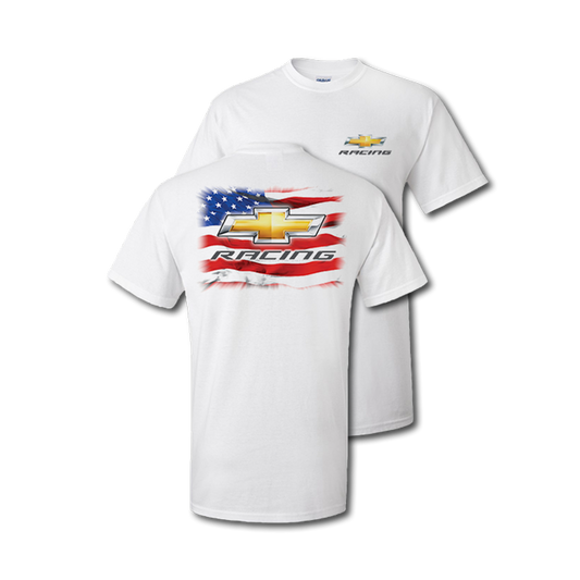 Chevy Racing "True American" Mens T Shirt White