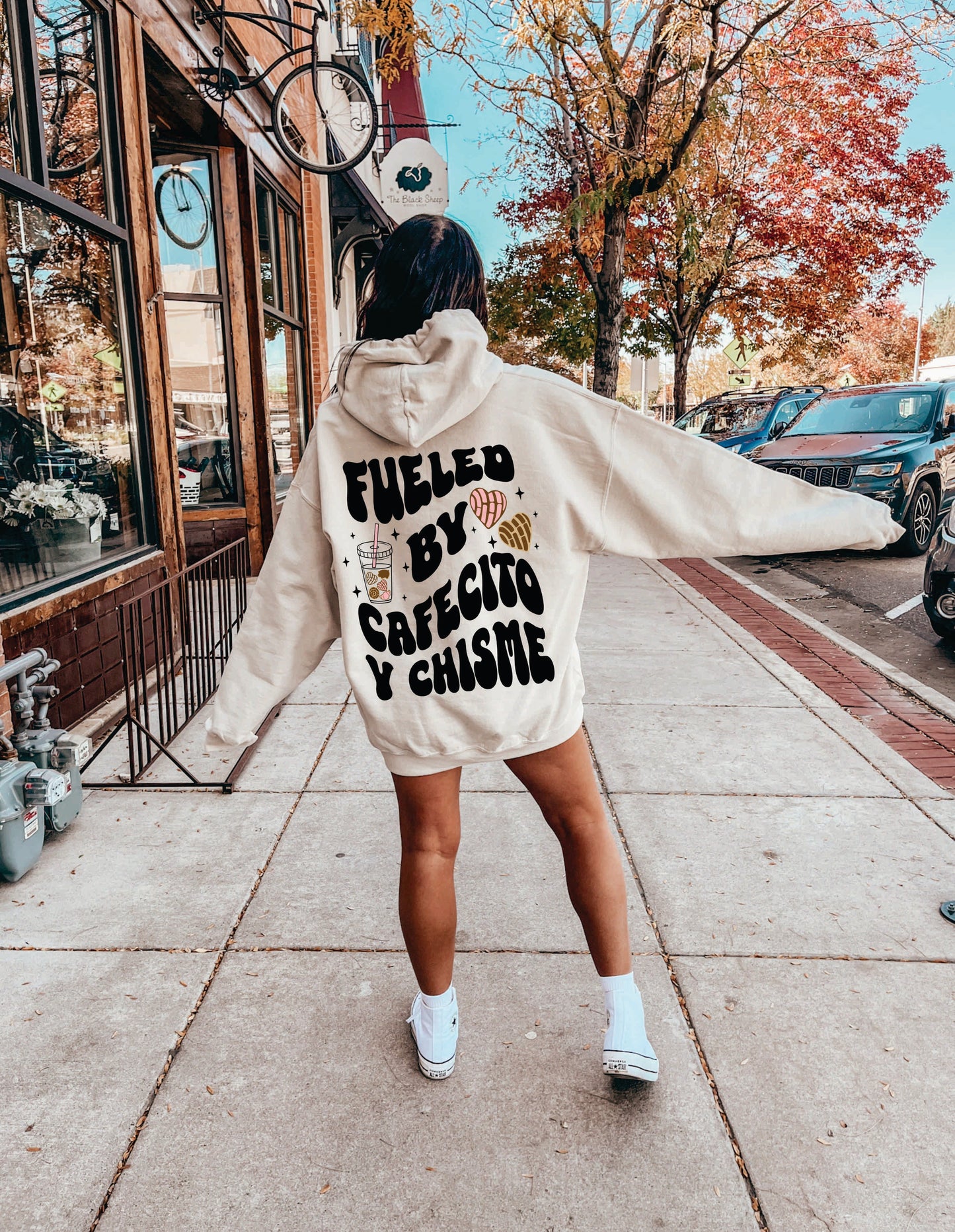 Fueled by Cafecito Y Chisme Womens T Shirt