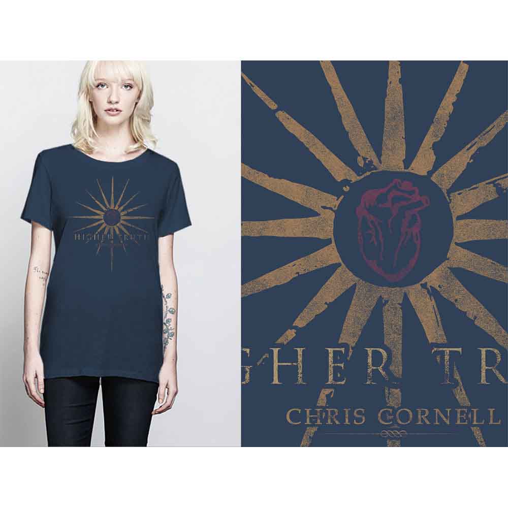 Chris Cornell Higher Truth Womens T Shirt Blue