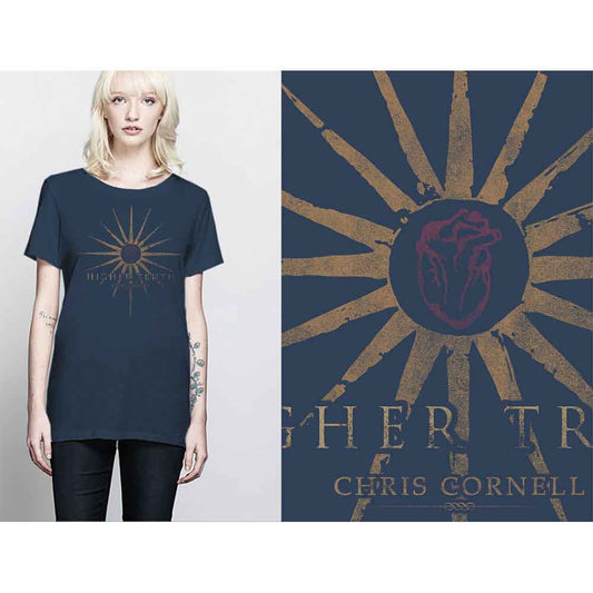 Chris Cornell Higher Truth Womens T Shirt Blue