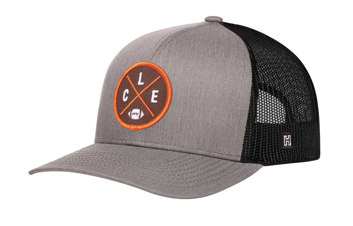 Cleveland Trucker Haka Hat Black CLE X Football Snapback